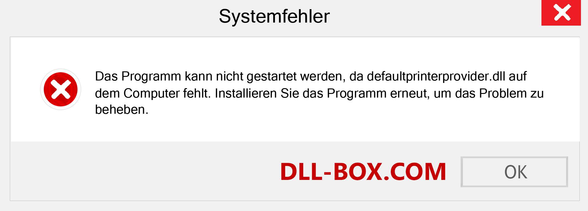 defaultprinterprovider.dll-Datei fehlt?. Download für Windows 7, 8, 10 - Fix defaultprinterprovider dll Missing Error unter Windows, Fotos, Bildern