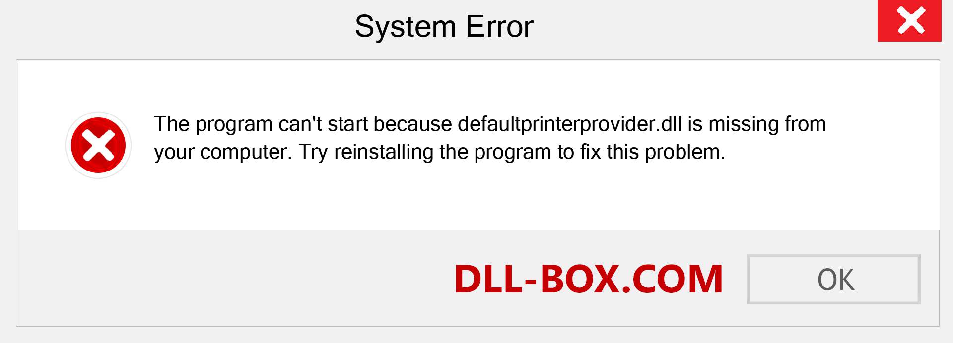  defaultprinterprovider.dll file is missing?. Download for Windows 7, 8, 10 - Fix  defaultprinterprovider dll Missing Error on Windows, photos, images